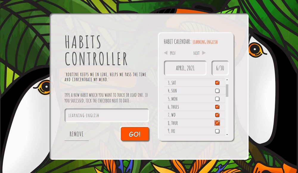 Habit Controller project.